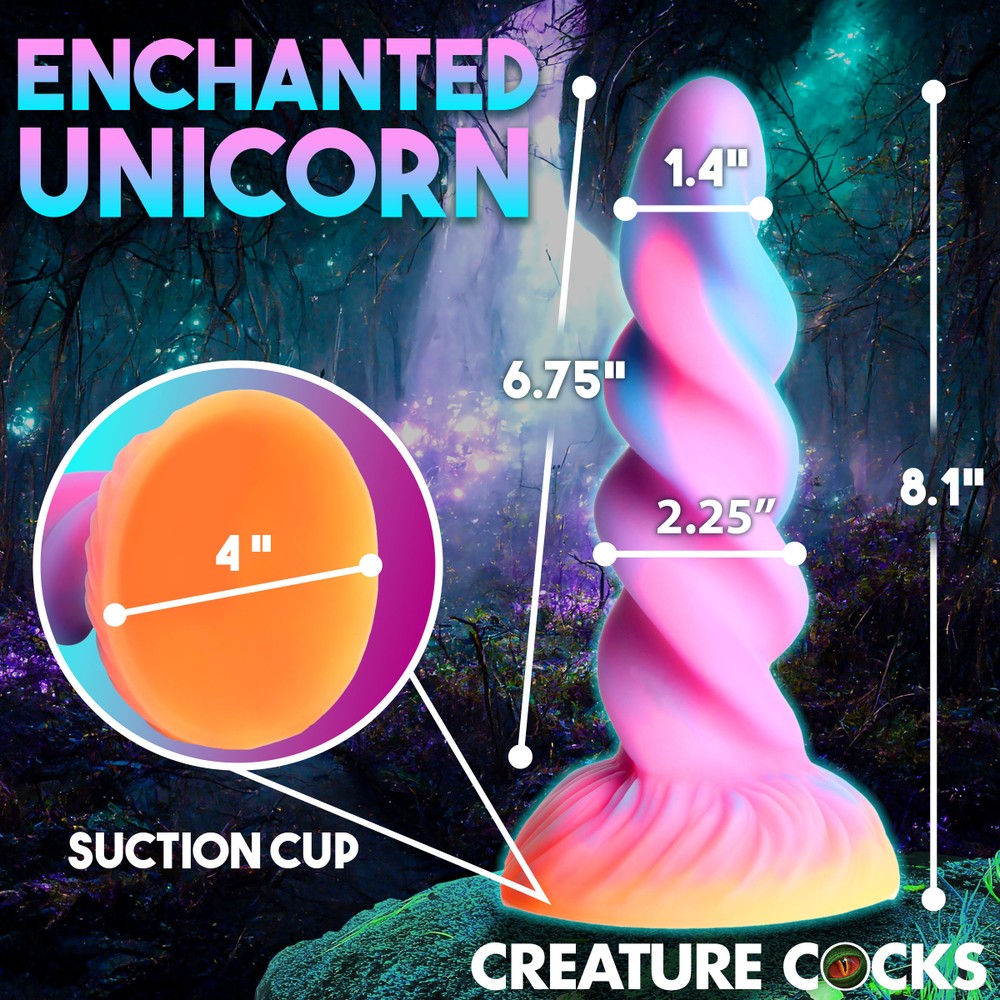 Moon Rider Glow in the Dark Unicorn Silicone Dildo