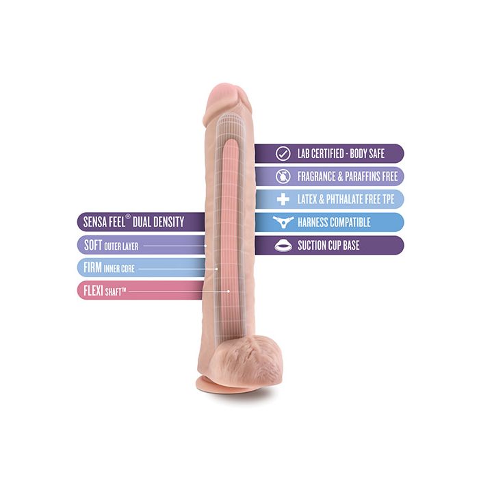 Blush Au Naturel Daddy 14 Inch Long Sensa Feel Dual Density Dildo