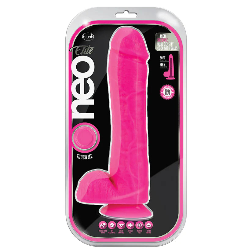 Neo Elite Silicone Dual Density 11 Inch Long Cock with Balls