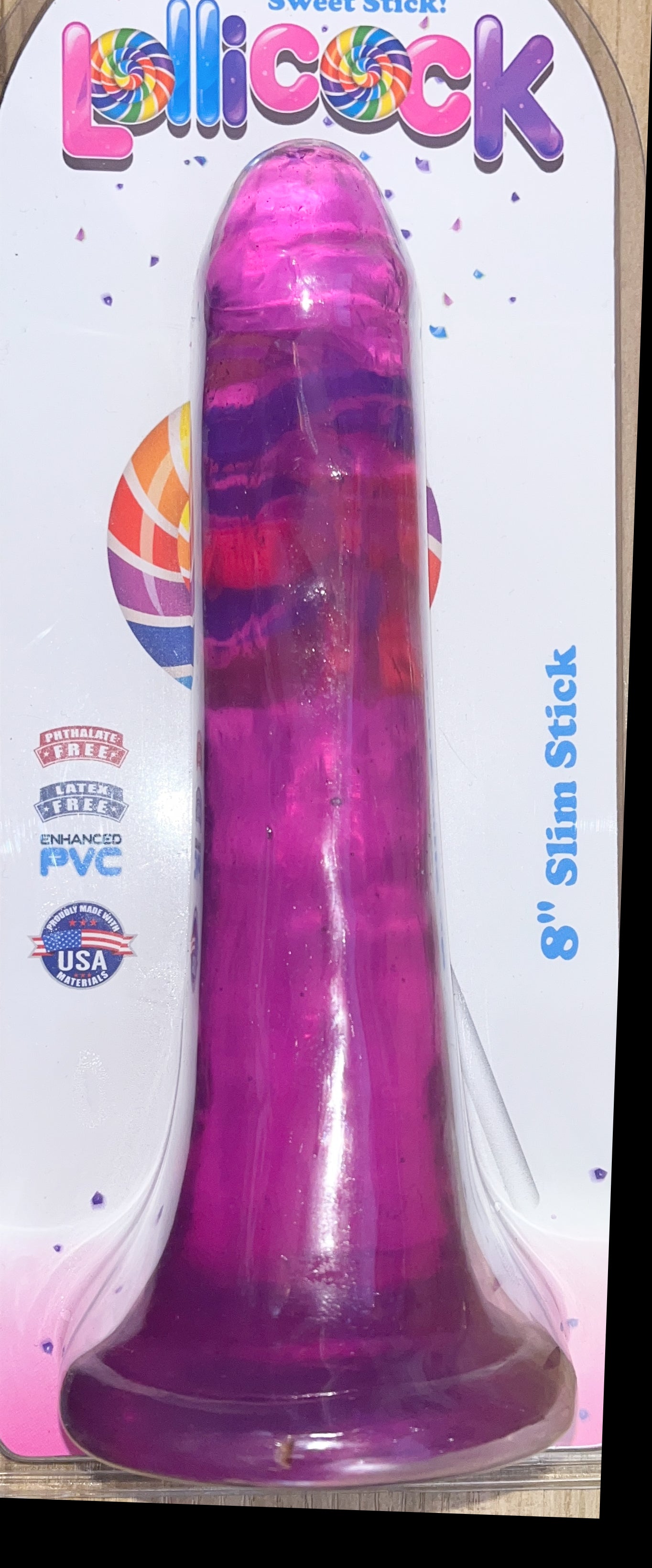 8 Inch Slim Stick Grape Ice Dildo by Curve Toys