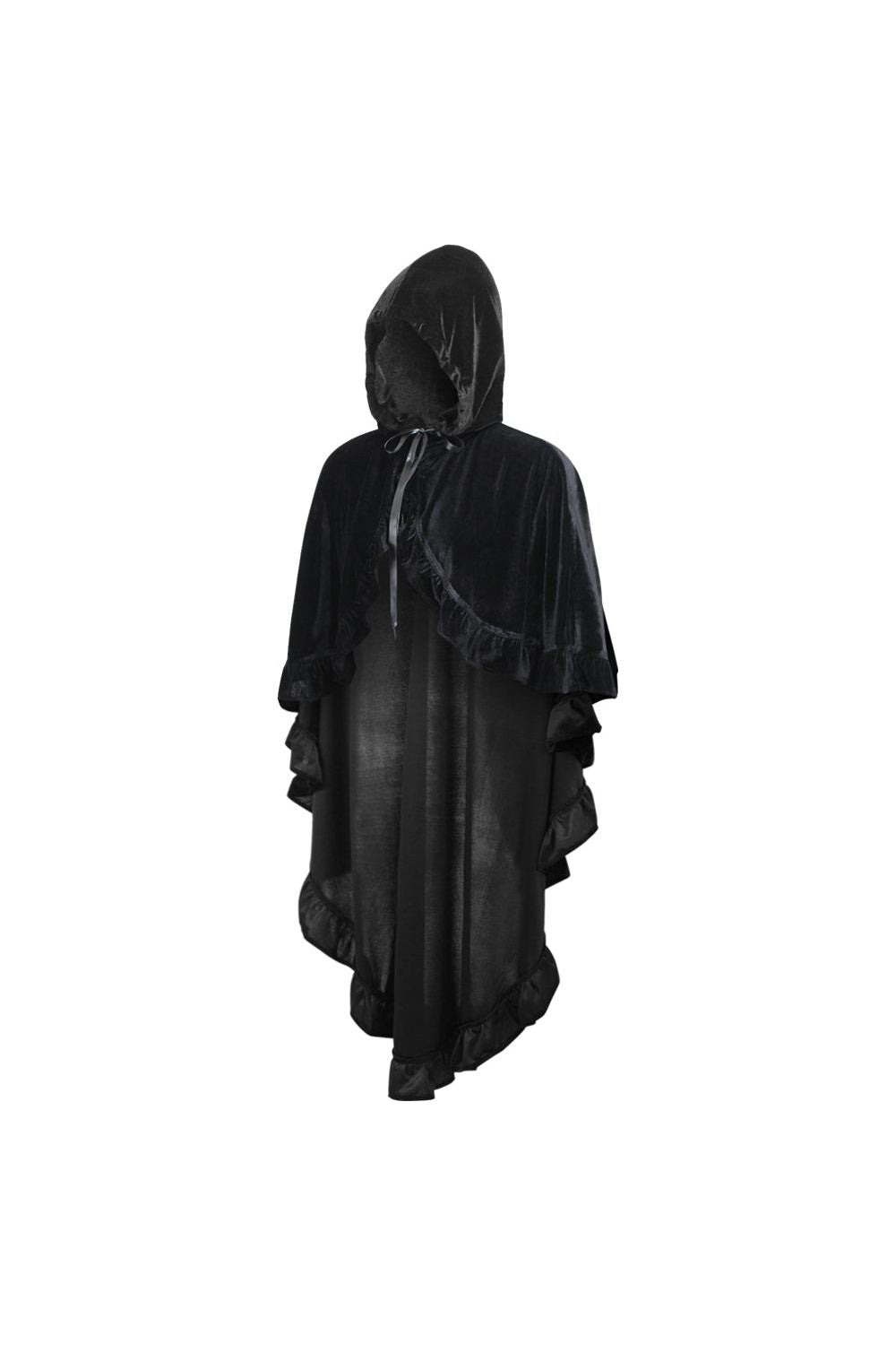 Velvet Hooded Ruffle Cape by Daisy Corsets in 3 Color Choices in One Size