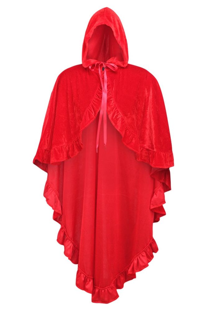 Velvet Hooded Ruffle Cape by Daisy Corsets in 3 Color Choices in One Size