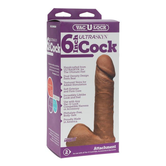 Vac-U-Lock 6" ULTRASKYN Cock Brown