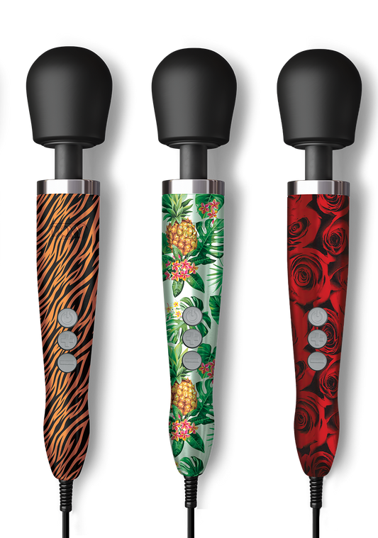 Doxy Die Cast Wand Plug-In Vibrating Body Massager Metal Tiger Pattern