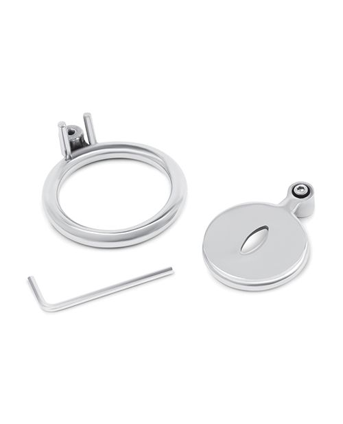 Lockmaster Stainless Steel Inverted Chastity Cage with Cats Eye