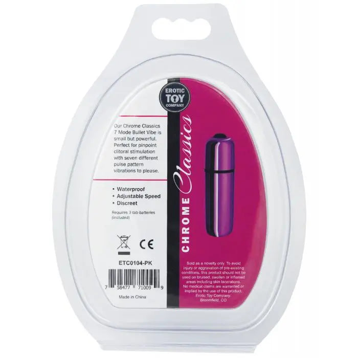 Erotic Toy Company Chrome Classics Bullet 7 Speed - Pink
