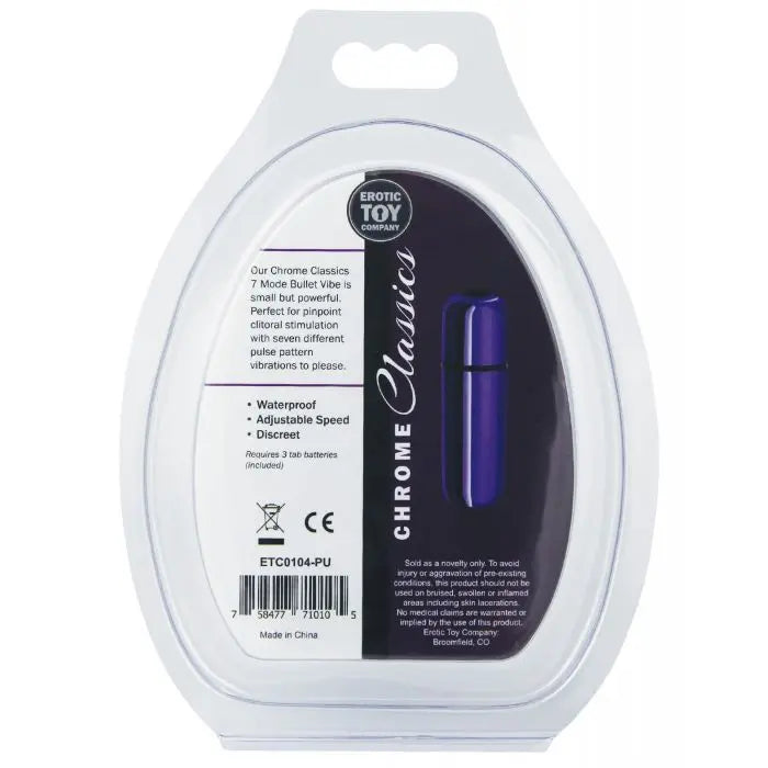 Erotic Toy Company Chrome Classics Bullet 7 Speed - Purple