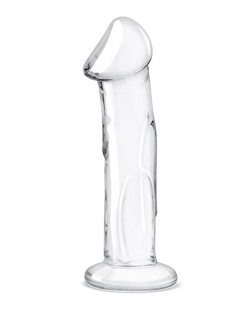 Glas 6" Dildo with Veins and Flat Base