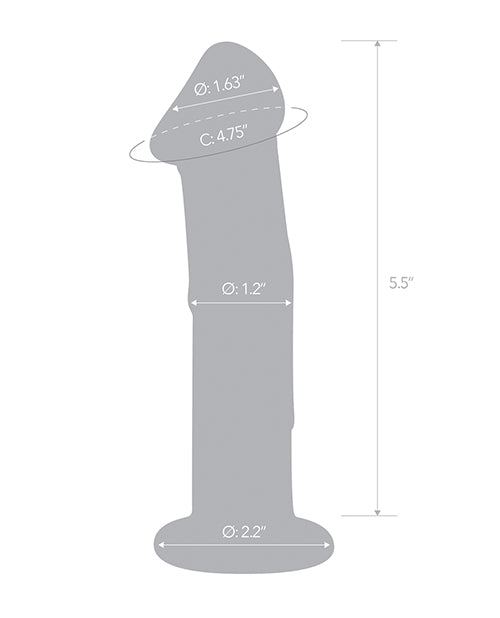 Glas 6" Dildo with Veins and Flat Base