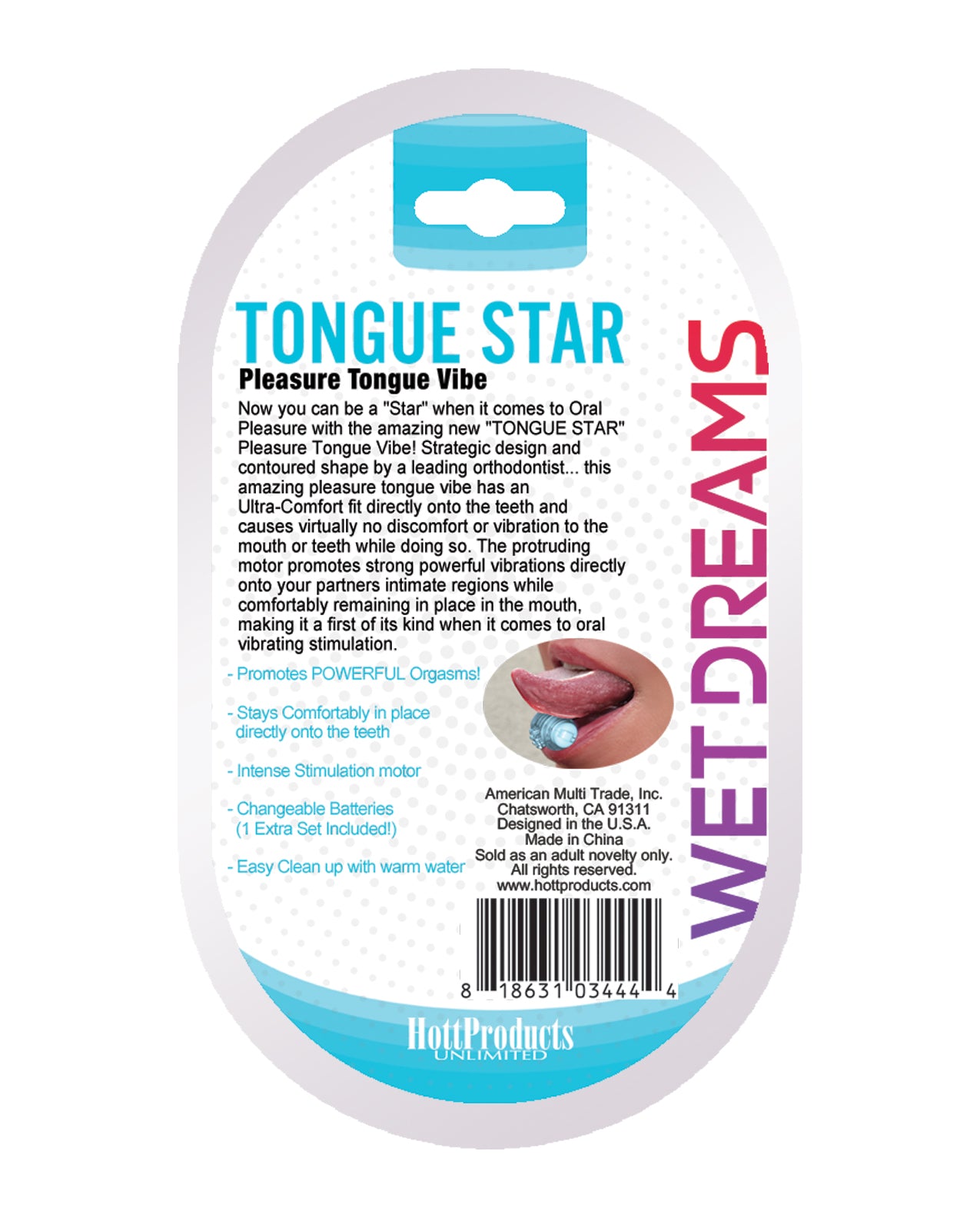 Wet Dreams Tongue Star Vibe by Hott Products