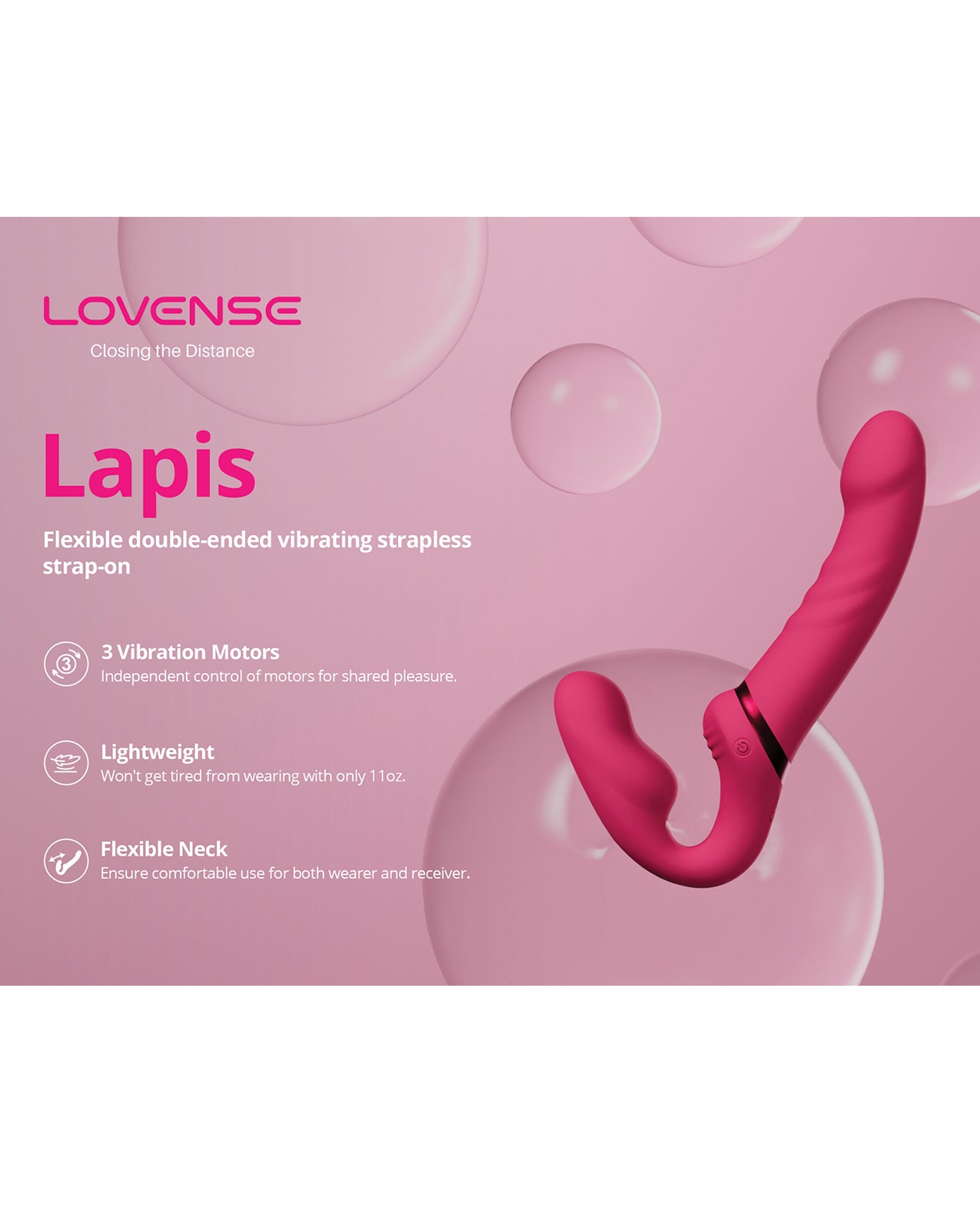Lovense Lapis Vibrating Strapless Strap On