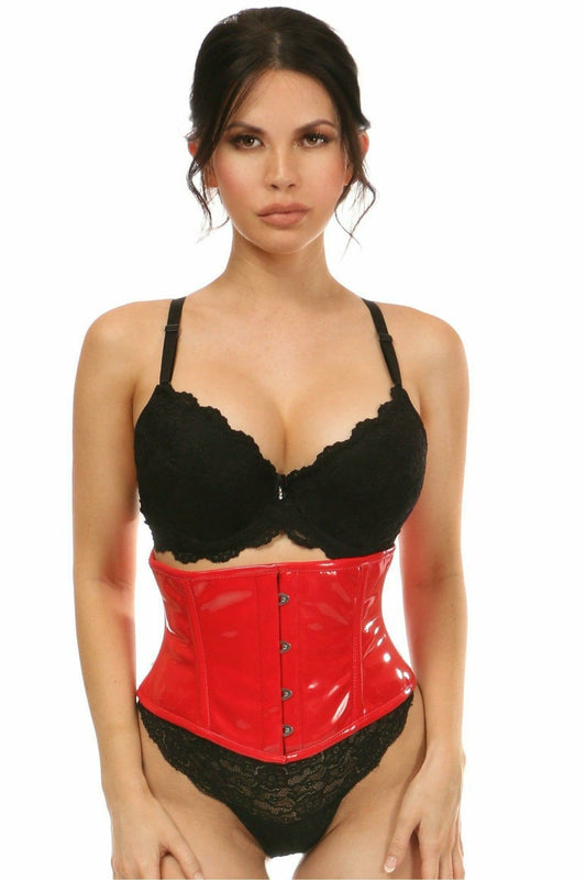 Lavish Patent Mini Cincher by Daisy Corsets in Red or Black in Size S, M, L, XL, 2X, 3X, 4X, 5X, or 6X