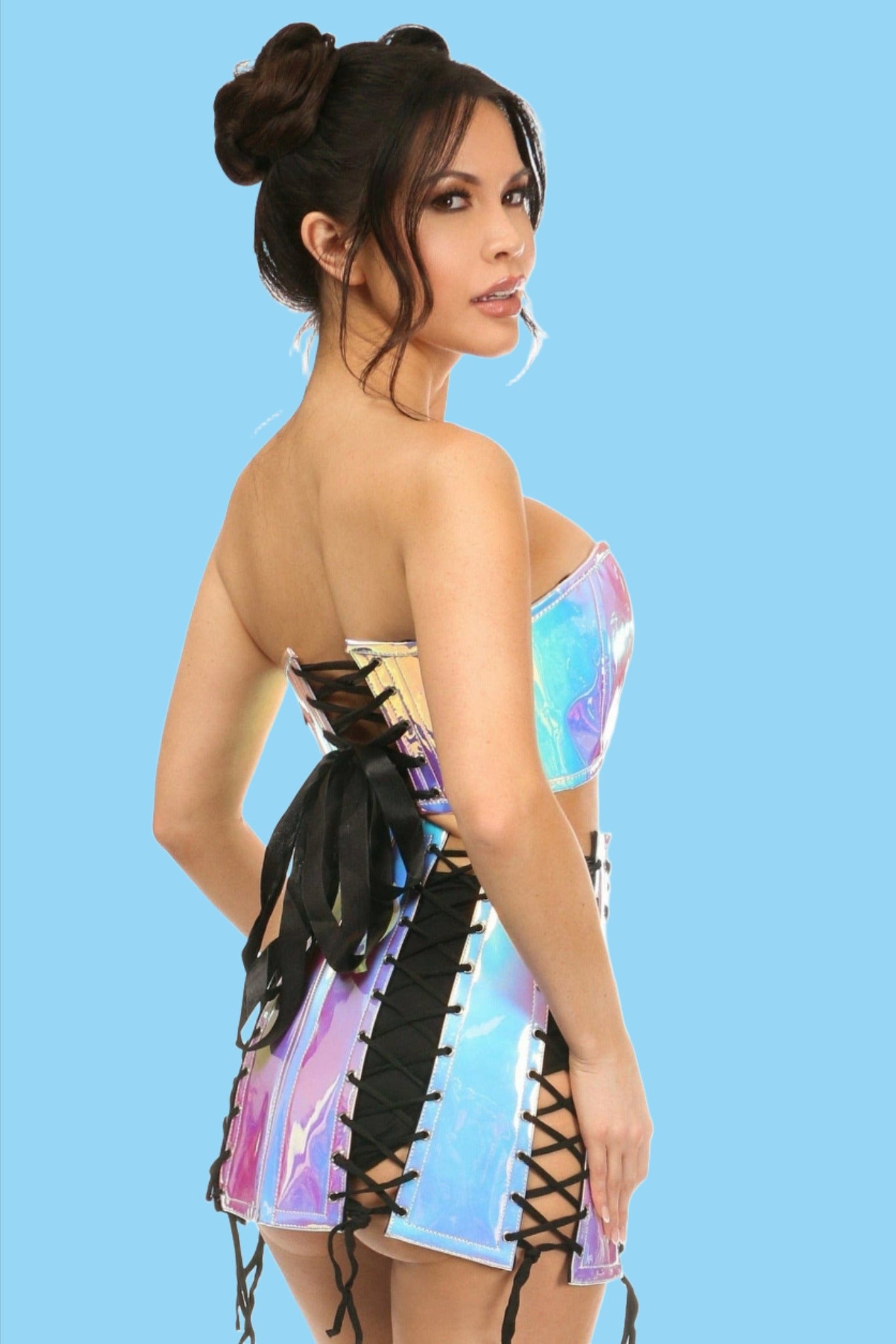 Lavish Hologram Skirt Set by Daisy Corsets in 6 Color Choices in Size S, M, L, XL, 2X, 3X, 4X, 5X, or 6X