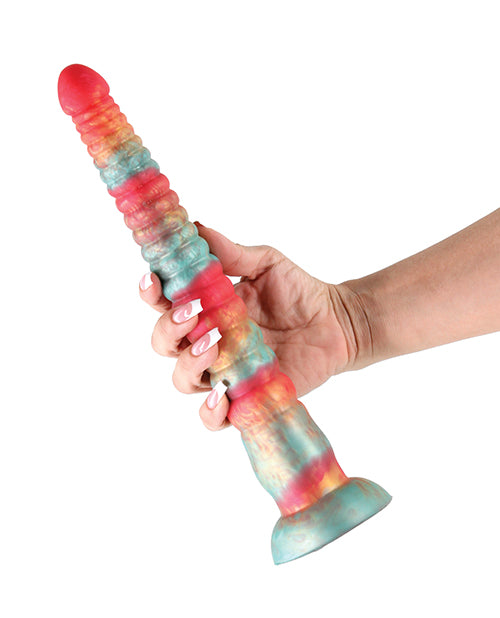 12 Inch Long Red and Gold Dildo