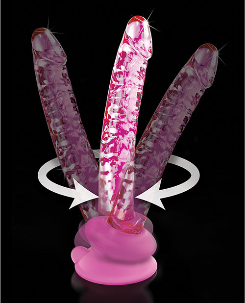 Hand Blown Glass 7 inch Long Massager with Suction Cup
