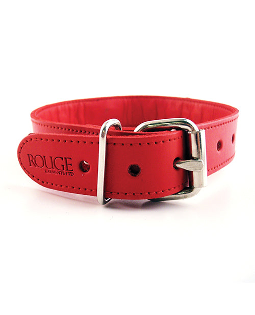 Rouge Leather O Ring Studded Red Collar