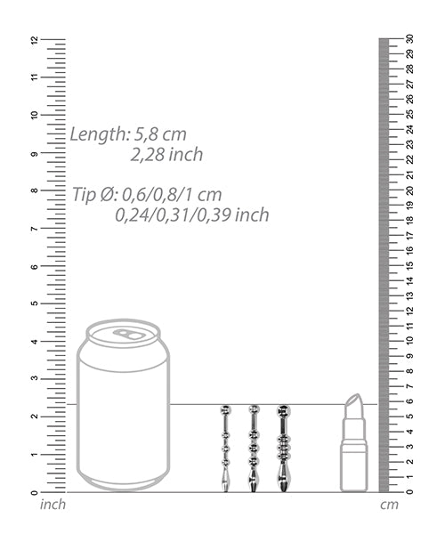 Urethral Sounding Metal Plug Set 58mm