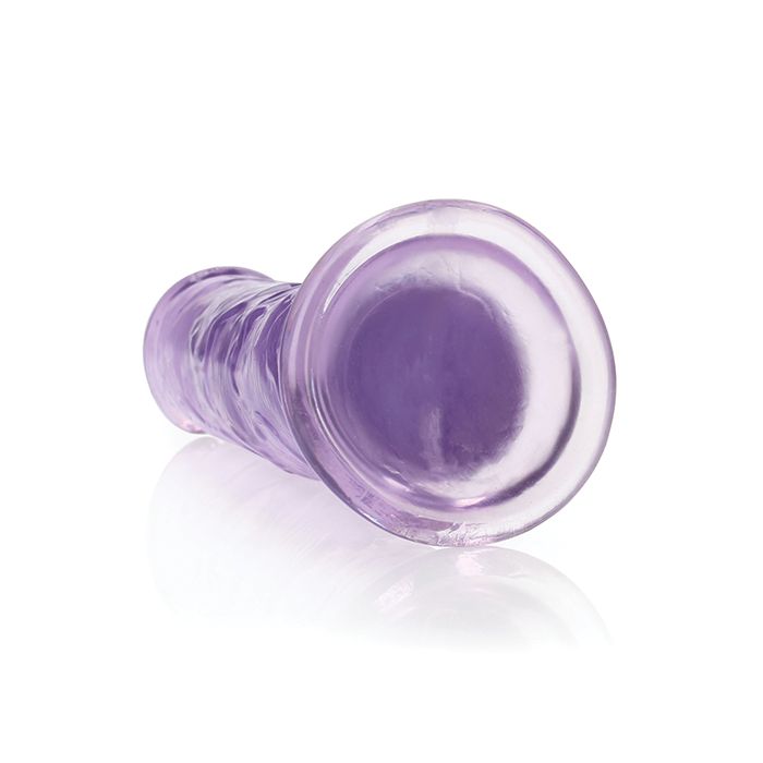 Shots RealRock Crystal Clear 9" Straight Dildo with Suction Cup - Purple