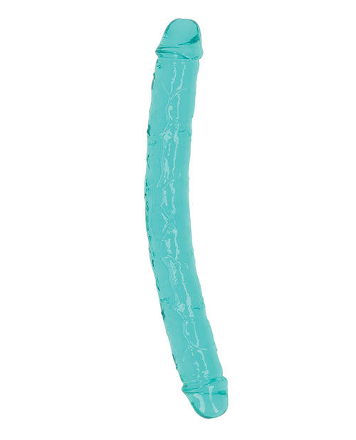 Shots RealRock Crystal Clear Turquoise 13" Double Dildo