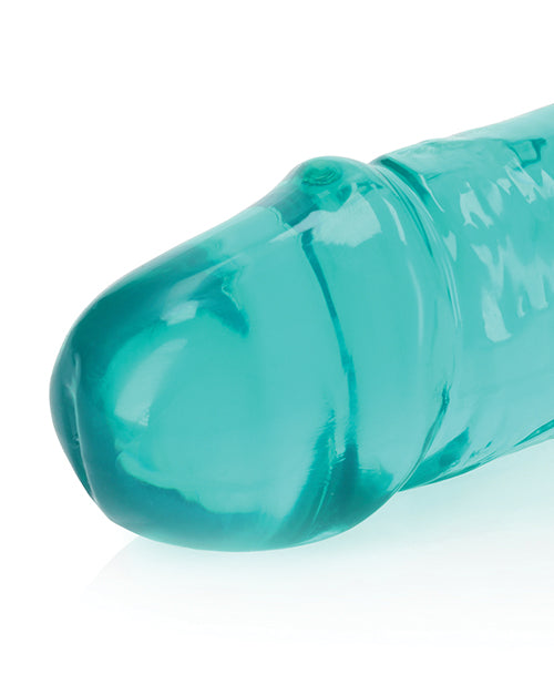 Shots RealRock Crystal Clear Turquoise 13" Double Dildo