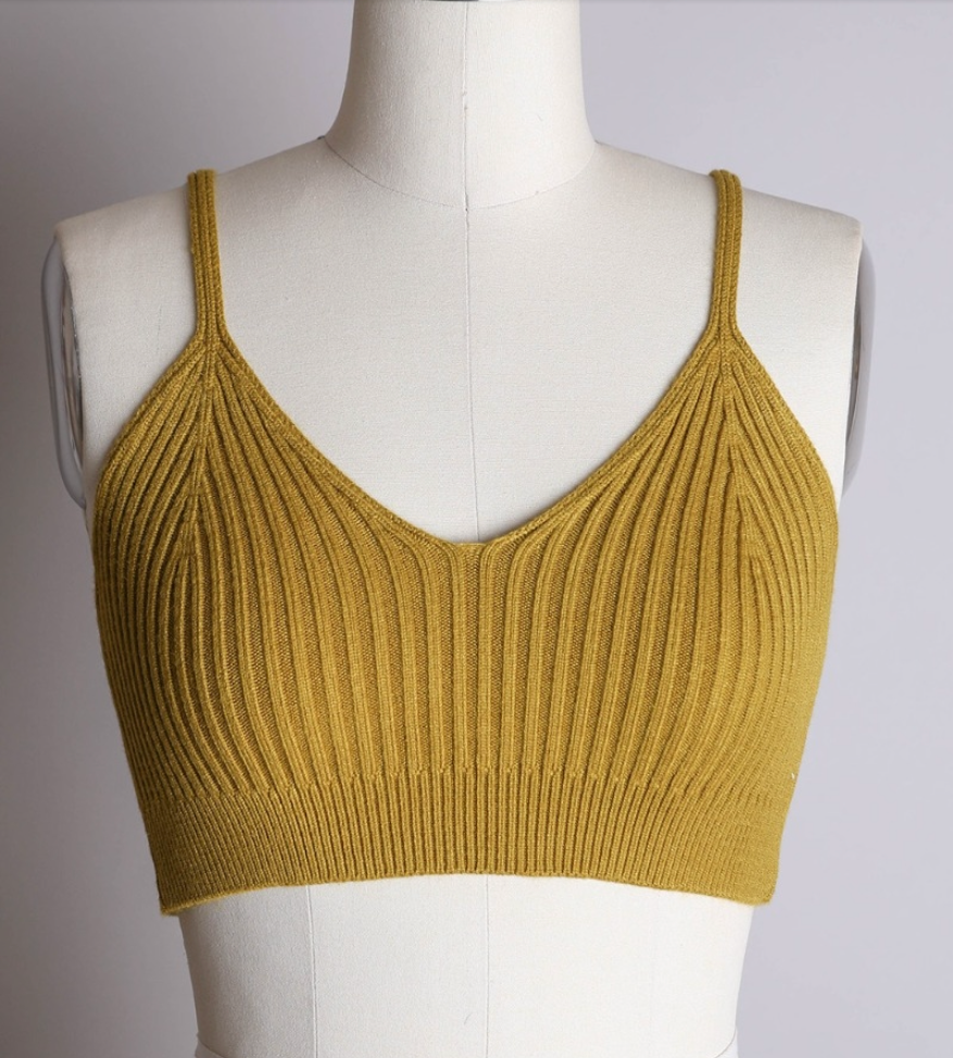 Contour Rib Knit Lounge Brami Top by LETO in 9 Color Choices in Size XS/S or M/L