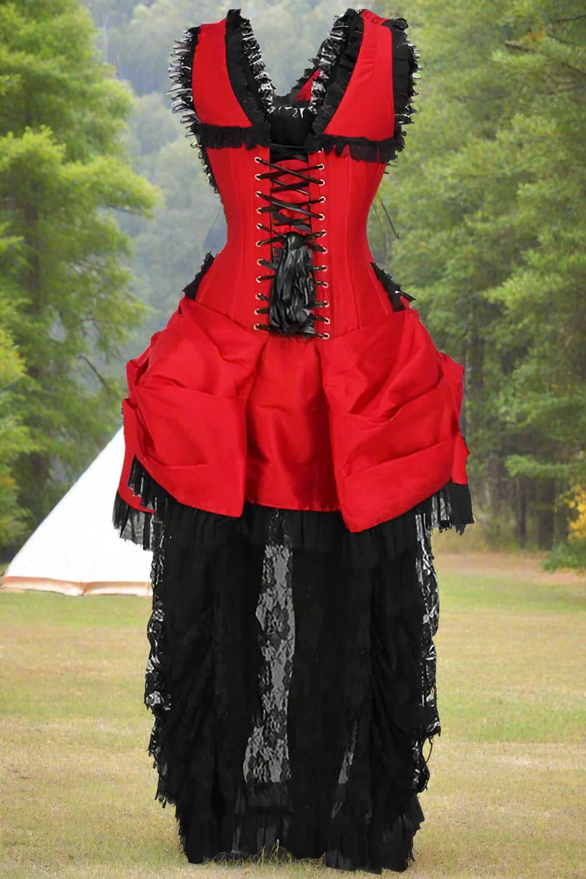Lace Victorian Bustle Corset Dress