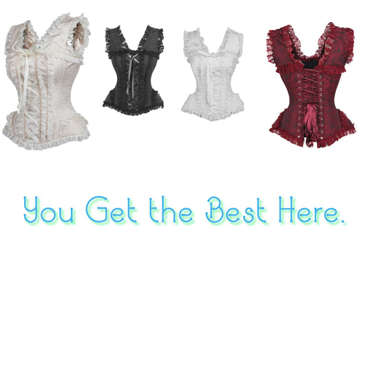 Top Drawer Brocade and Lace Steel Boned Corset By Daisy Corsets in 4 Color Choices in Size S, M, L, XL, 2X, 3X, 4X, 5X, or 6X