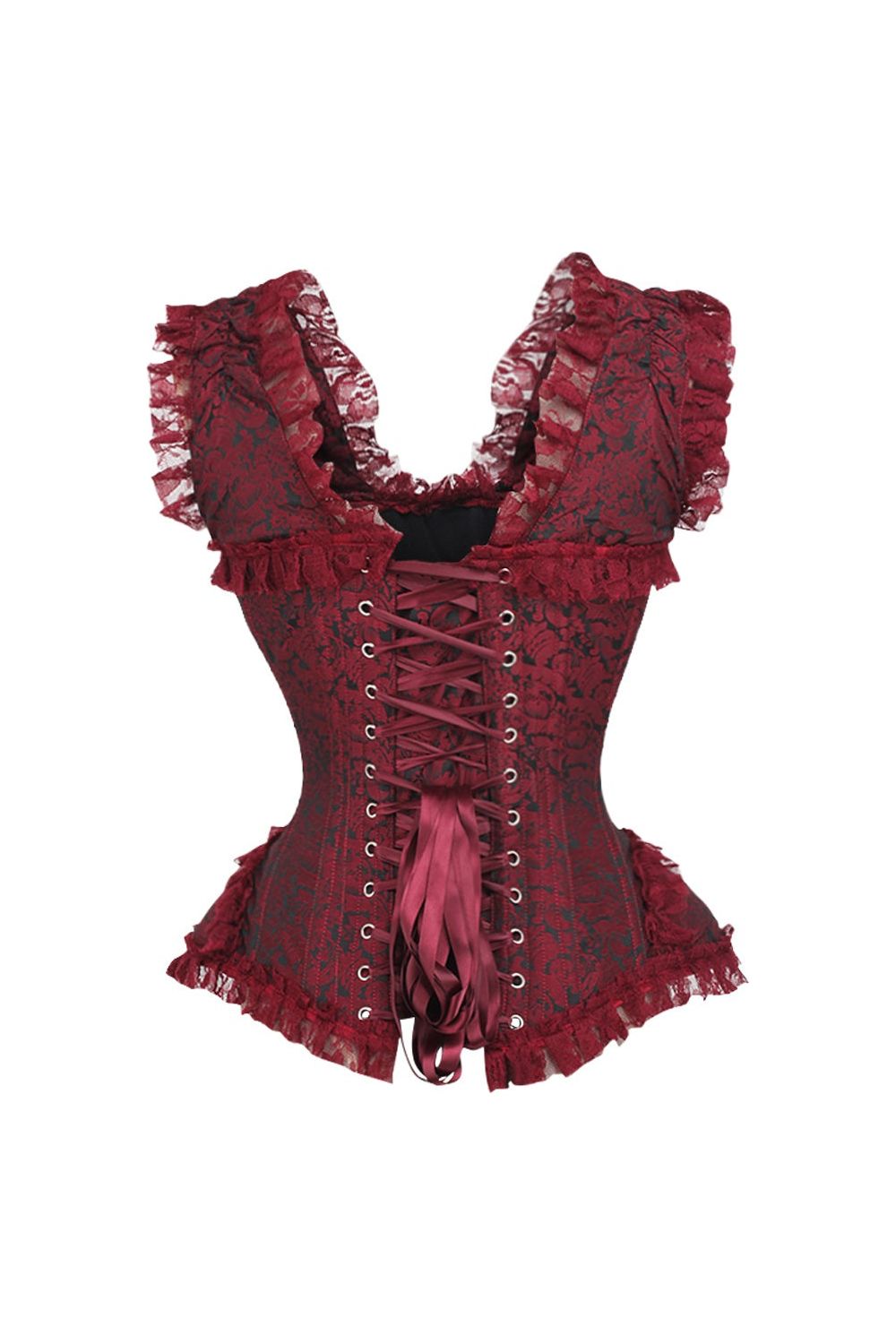 Top Drawer Brocade and Lace Steel Boned Corset By Daisy Corsets in 4 Color Choices in Size S, M, L, XL, 2X, 3X, 4X, 5X, or 6X