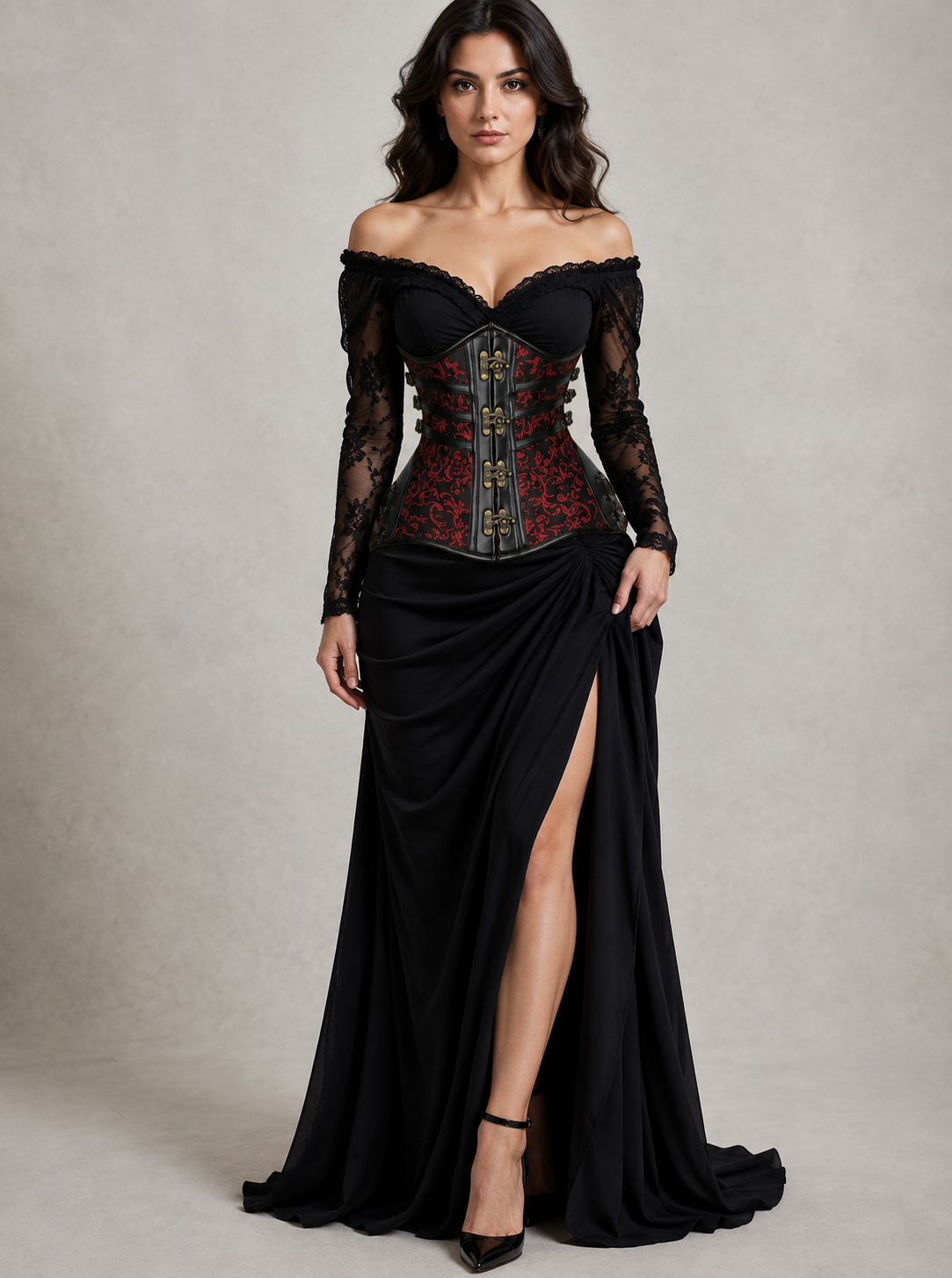 Steampunk Steel Double Boned Under Bust Corset