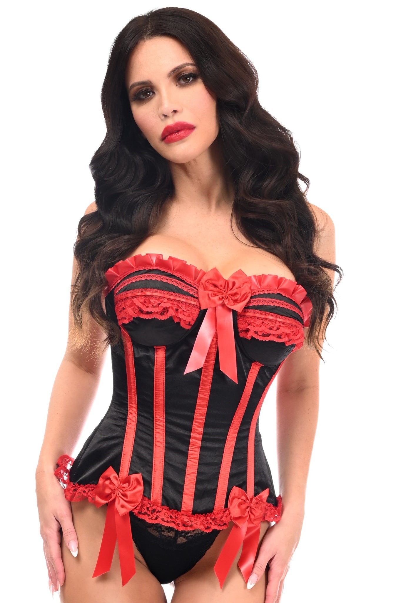 Top Drawer Steel Boned Burlesque Corset by Daisy Corsets in 3 Color Choices in Size S, M, L, XL, 2X, 3X, 4X, 5X, or 6X