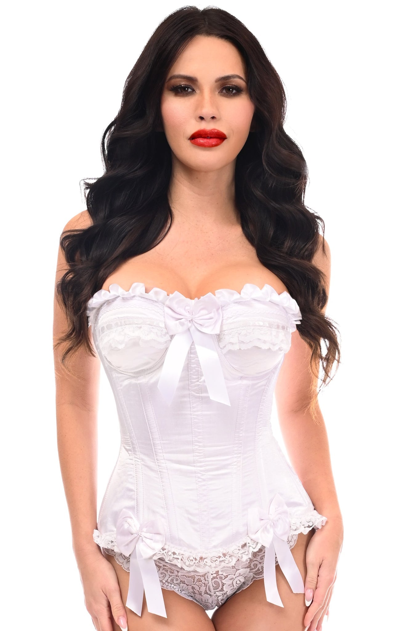 Top Drawer Satin Steel Boned Overbust Corset by Daisy Corsets in 3 Color Choices in Size S, M, L, XL, 2X, 3X, 4X, 5X, or 6X
