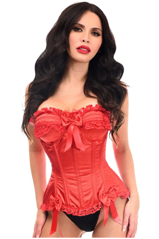 Top Drawer Satin Steel Boned Overbust Corset by Daisy Corsets in 3 Color Choices in Size S, M, L, XL, 2X, 3X, 4X, 5X, or 6X