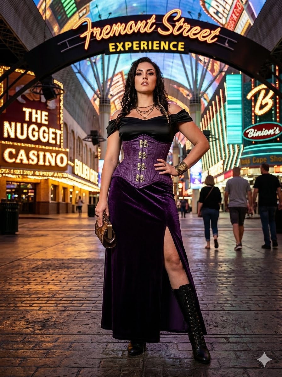 Double Steel Boned Plum Brocade Curvy Underbust Corset