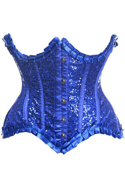 Top Drawer Satin and Sequin Underwire Curvy Cut Steel Boned Waist Cincher Corset by Daisy Corsets in 4 Color Choices in Size S, M, L, XL, 2X, 3X, 4X, 5X, or 6X
