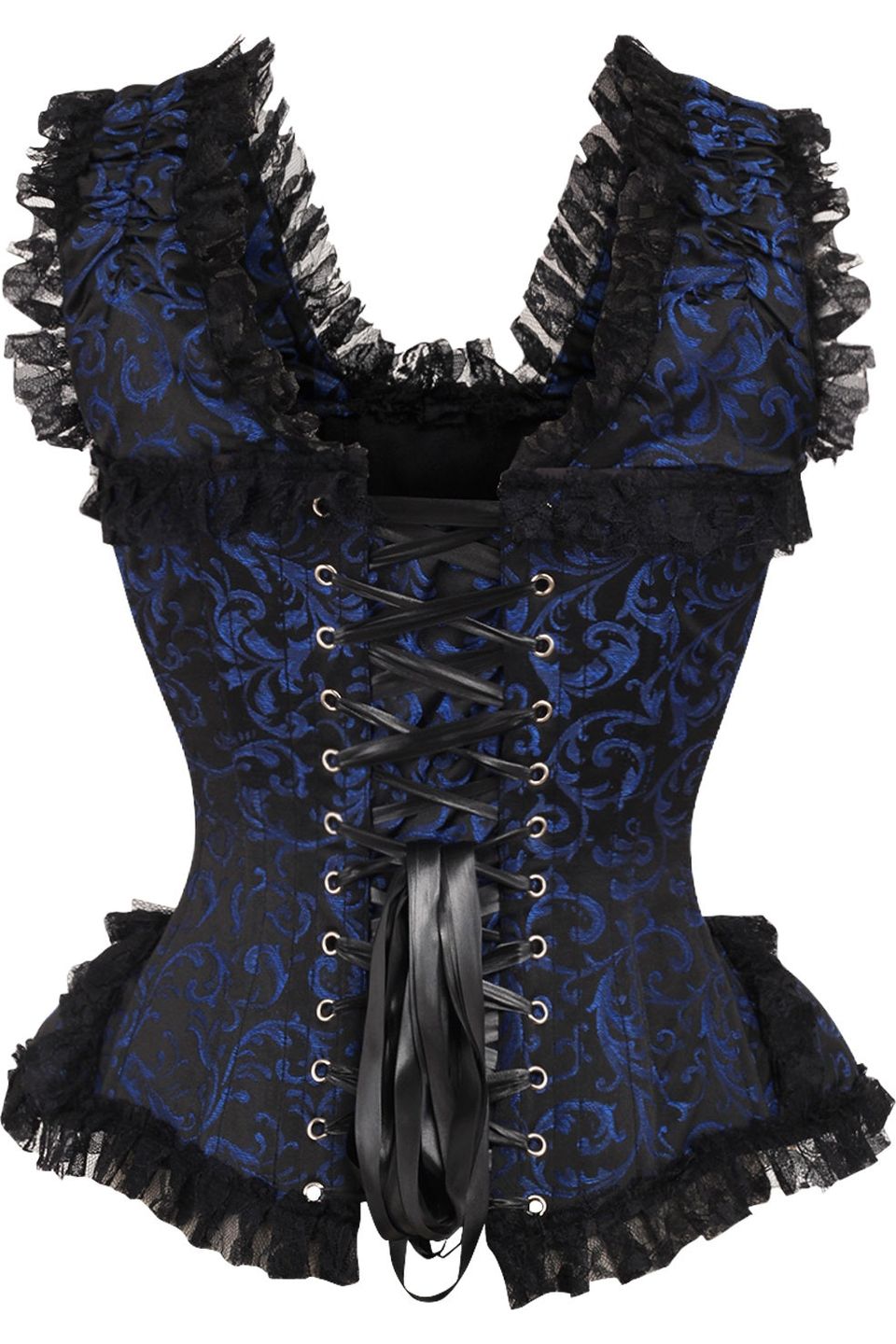 Top Drawer Swirl Brocade and Lace Steel Boned Corset by Daisy Corsets in 4 Color Choices in Size S, M, L, XL, 2X, 3X, 4X, 5X, or 6X