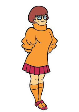 Velma Scooby Delightful Costume Orange Sweater and Red Mini Skirt
