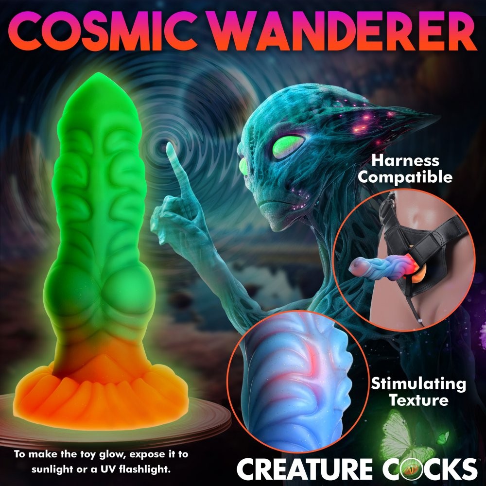 Alien Invader Glow in the Dark 8 Inch Silicone Dildo