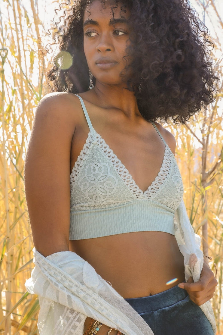 Waistband Loop Lace Seamless Brami by LETO✨ in 7 Color Choices in Size S, M, or L