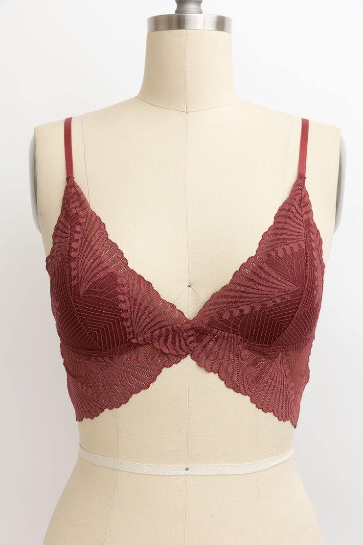 Butterfly Scallop Lace Bralette by LETO in 6 Color Choices in Size S, M, or L