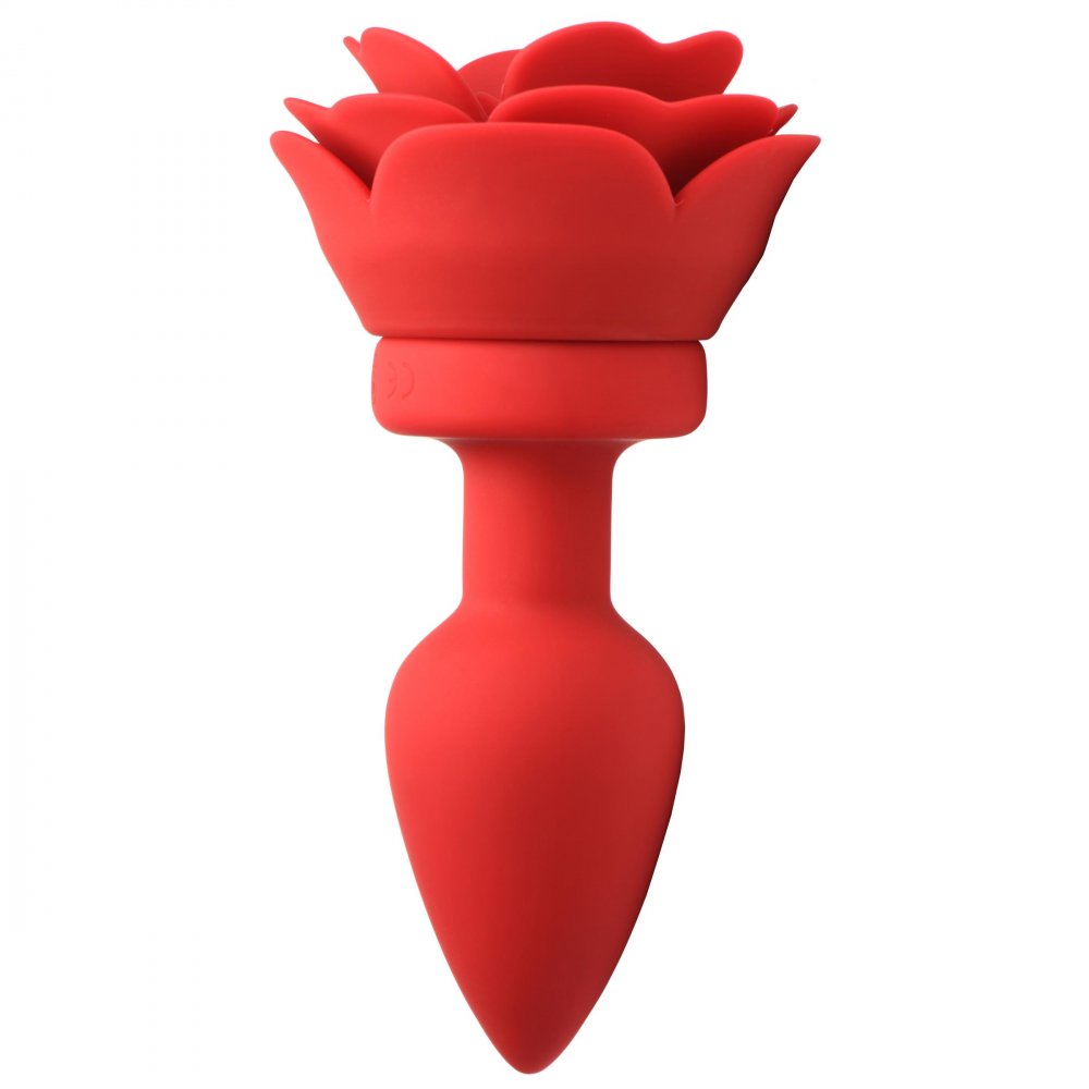 28X Silicone Vibrating Rose Anal Plug with Remote