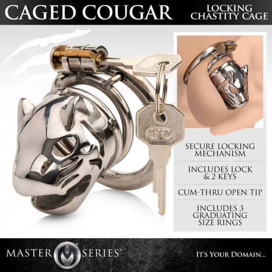 Caged Cougar Locking Chastity Cage by Master Series