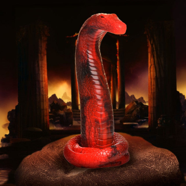 Creature Cocks King Cobra Silicone Dildo - Red/Black