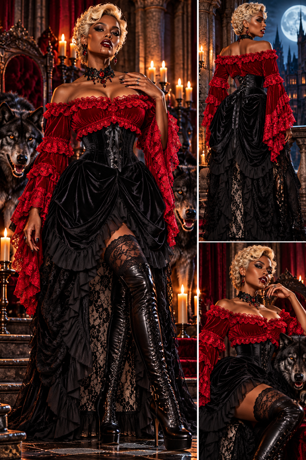 Vampire Underbust Corset Dress and Peasant Top