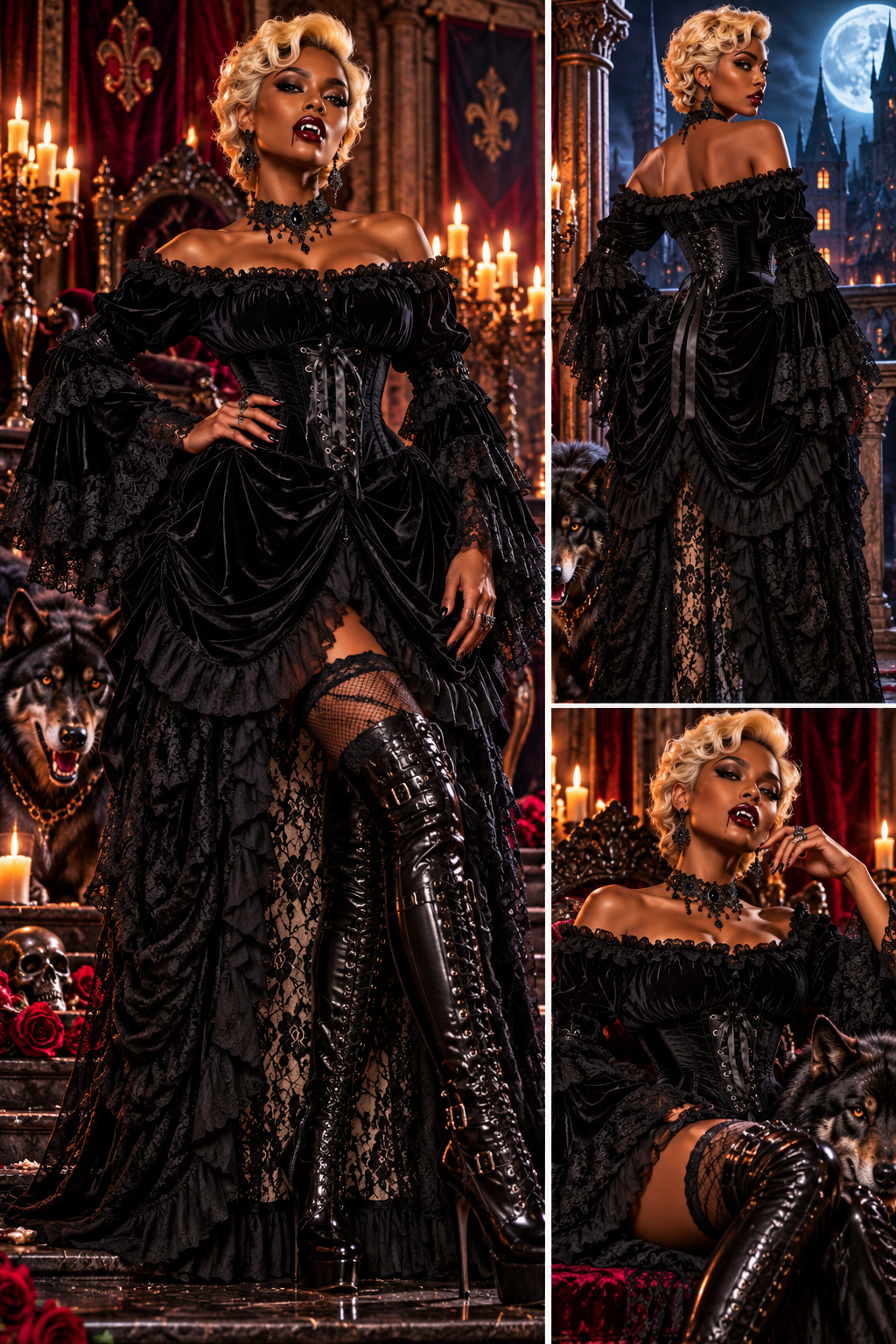 Vampire Underbust Corset Dress and Peasant Top