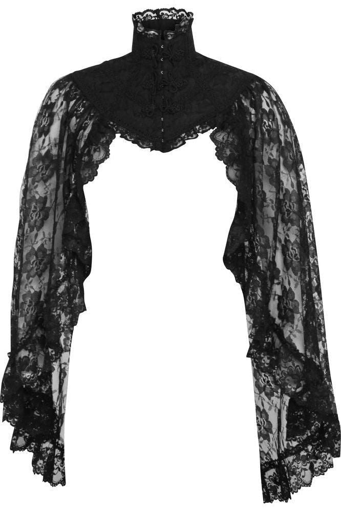 Black Lace Sleeved Bolero Jacket - Daisy Corsets