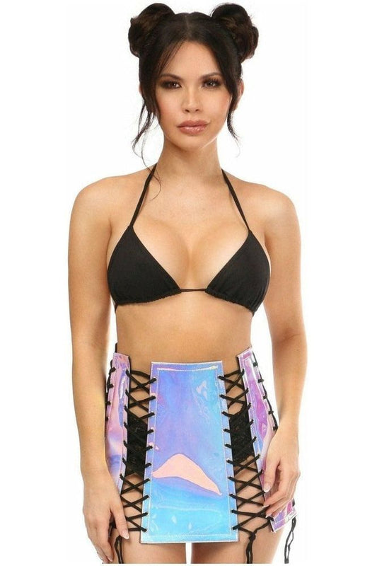 Blue/Purple Holo Lace-Up Skirt