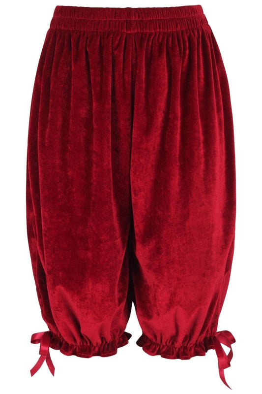 Dark Red Velvet Long Bloomers