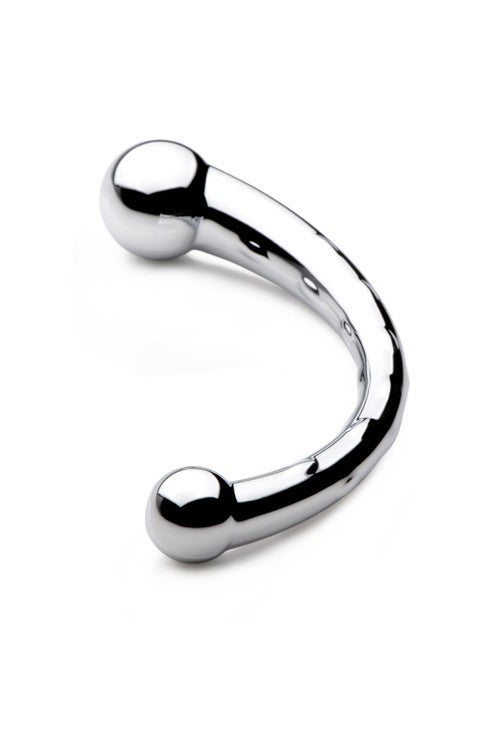 The Chrome Crescent Dual Ended Dildo