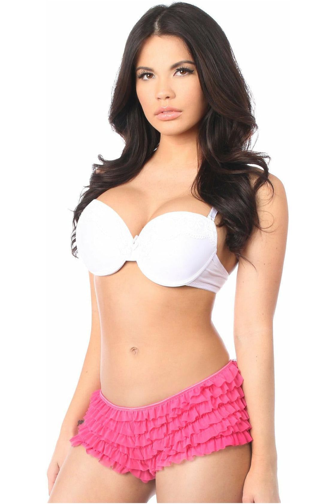 Fuchsia Ruffle Panty w/Bow - Daisy Corsets
