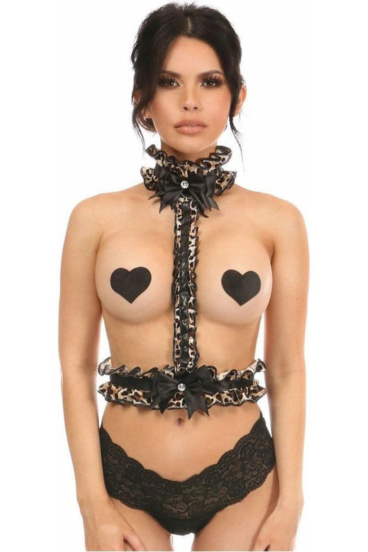 Kitten Collection Leopard Velvet Single Strap Body Harness